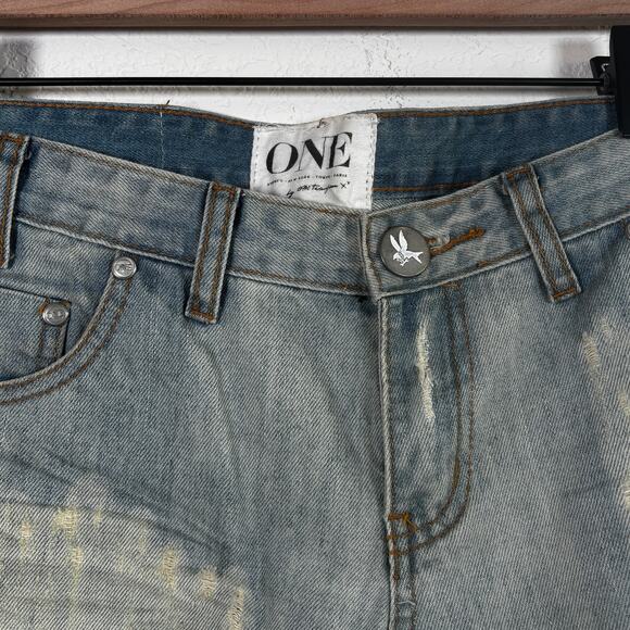 One Teaspoon Freebird Trashed Skinny Jeans Size 26 Zip Hem - Picture 4 of 5